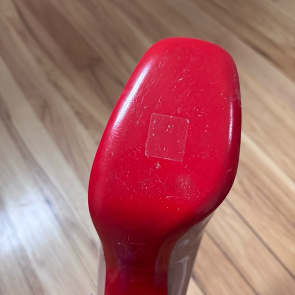 Christian Louboutin Cadrilla 70mm Patent Nude Block Heel Pumps, size 36.5 - Picture 11 of 13